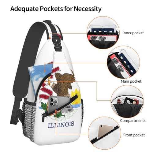 Mochila unisex de alta capacidad con diseño Illinois miniatura 4