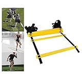 WNN-URG Agility Ladder, Football Speed Entrenamiento Kit, de Ejercicios rápido Juego de pies Taladros de, Ayuda al Deporte aparatos de Ejercicios de, for el fútbol/Baloncesto/Boxeo (12 Nudos)