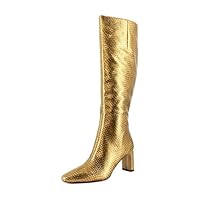 Sam Edelman Women's Sylvia Knee High Boot Medallion Gold Snake 9 Medium