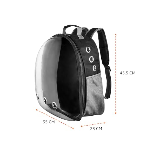Image of Amazon Basics Astronaut Pet Carrier Bag for Travel, Hiking and Day-Outs | Ventilation Holes and Breathable Mesh | Ideal for Cats and Small Dogs (Max. 7 kgs Recommended) | Unique Gift for Pet Parents
