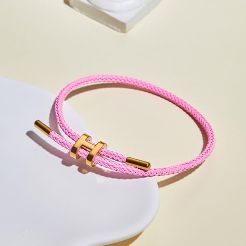 Image of AIMADE Bracelets for Women Adjustable Charm Bracelet, 18k Gold-plated Buckle Design Titanium Steel Wire Rope Women's Gift Jewelry