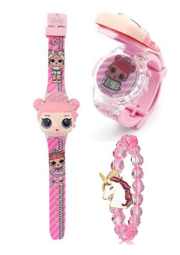 Acnos Kids Musical Light-Up Digital Watch Gift Set with Unicorn Bracelet