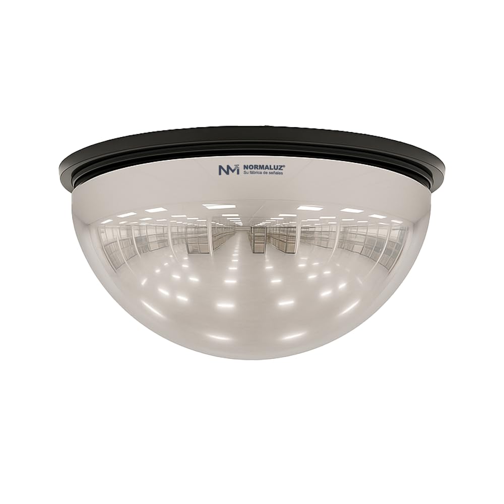 Normaluz Espejo Aumento Convexo 360º para Vigilancia - Máxima Seguridad y Visión Total – Espejo Pared o Techo Redondo con Borde Protector – Ideal para Interiores y Zonas de Paso (60cm)