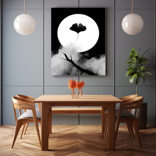 Póster de lienzo con paisaje natural de árboles nocturnos, decoración nórdica moderna 2