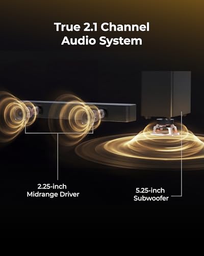 Image of ULTIMEA Soundbar with Wireless Subwoofer, 240W Peak Power, VoiceMX & BassMX, App Control, 2.1ch Sound Bar for tv, Adjustable Bass, HDMI, Optical, Bluetooth 6.0, Poseidon M30 (2026 Model)