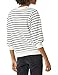 Amazon Essentials Women's French Terry Fleece Crewneck Sweatshirt with Sleeve Detail, Black White Stripe, X-Large