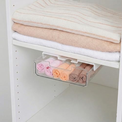Image of oddpod Under Desk Hidden Plastic Drawer Organizer /Sliding Self-Adhesive Attachable Hidden Table Storage Tray for Office, Home & School - Medium