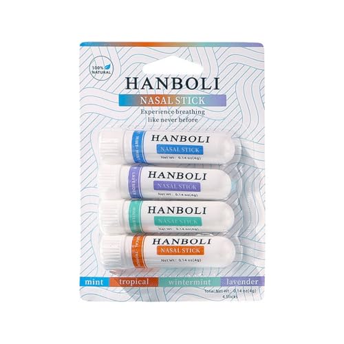 Nasal Stick 4PCS | Instant Blocked Nose Relief & Nasal Congestion Clearer | Portable Nasal Inhaler Stick for Adults | Travel-Friendly Nose Unblocker for Quick Refreshment