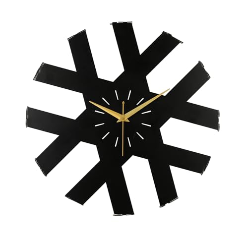 Image of Wakefit Metal Analog Wall Clock Big | 20 Inch | Laser Cut Abstract Home Decor & Gifting Option | for Living Room Study Bedroom & Office Decor | Tempra Metal Wall Clock 500 MM Black