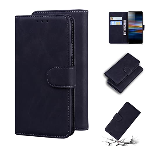 LMFULM® Étui pour Sony Xperia L3 I3312 I4312 I4332 I3322 (5,7 Pouces) PU Magnétique Pochette Cuir Housse Rabattable Case Stent Fonction Cover Noir