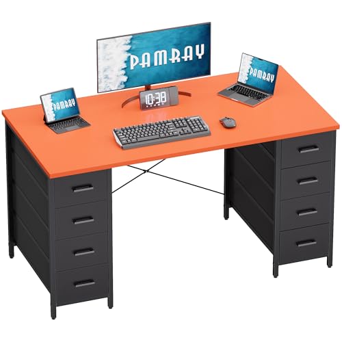 Pamray 47 Inch Computer Desk with 8 Fabric Drawers PC