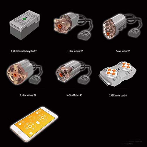 Onenineten Technik LKW Kran Bausteine, 2.4Ghz/APP RC Ferngesteuertes Kran Modell Bausatz mit Fernbedienung und Motors… – Bild 8