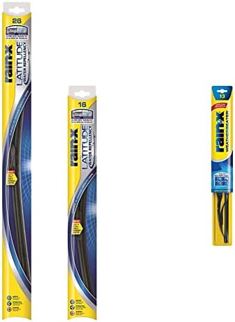 Rain-X 810163 Latitude 2-In-1 Water Repellent Wiper Blades, 26" and 16" Windshield Wipers, Automotive Replacement Windshield Wiper Blades & RX30213 Weatherbeater Wiper Blade - 13-Inches -