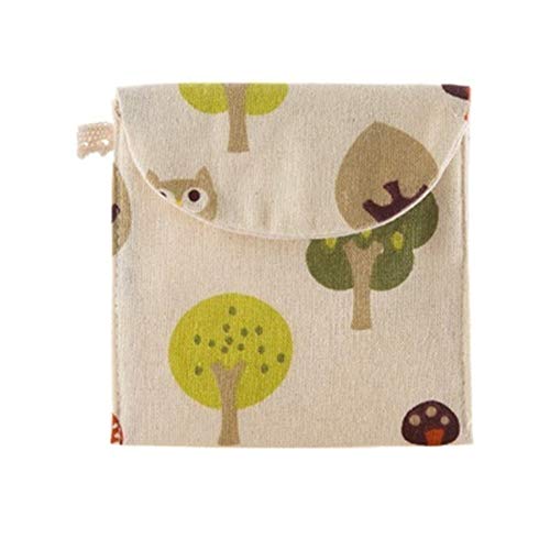 Preisvergleich Produktbild Damenbinde Tasche Kurze Baumwolle Damenbinde Aufbewahrungstasche Reisetaschen Frau Handtuchhalter Beutel Cosmetic Organizer Fall Mädchen (Color : Green Tree)