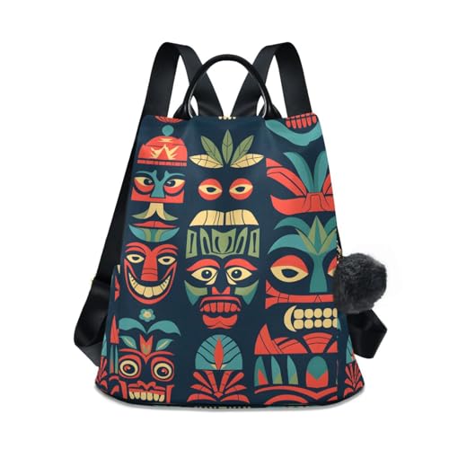 Tropical Elements Pattern Backpack for Women Anti Theft Large Fashion Travel Shoulder Bag Purse Rucksack Lightweight