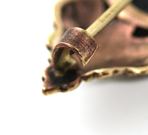 Bronze Semi Precious Stone Pins And Brooches Norse Irish Celtic Knot Vintage Thailand Jewelry (Black Onyx V.2) #TOP2