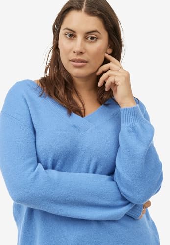 ellos Plus Size Crossover V-Neck Pullover3