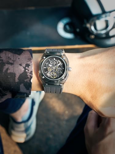 Image of French Connection | Skeleton Dial | Transparent Acrylic Case | Silicone Strap | Quartz Watch for Men - FCG01