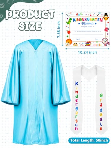 Image of QZYL Kindergarten Graduation Cap and Gown Set, 2026 Congrats Grad Outfit with Tassel & Certificate for Kindergarten