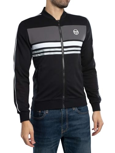 Sergio Tacchini Hombre Chaqueta Deportiva Ishen, Black, S