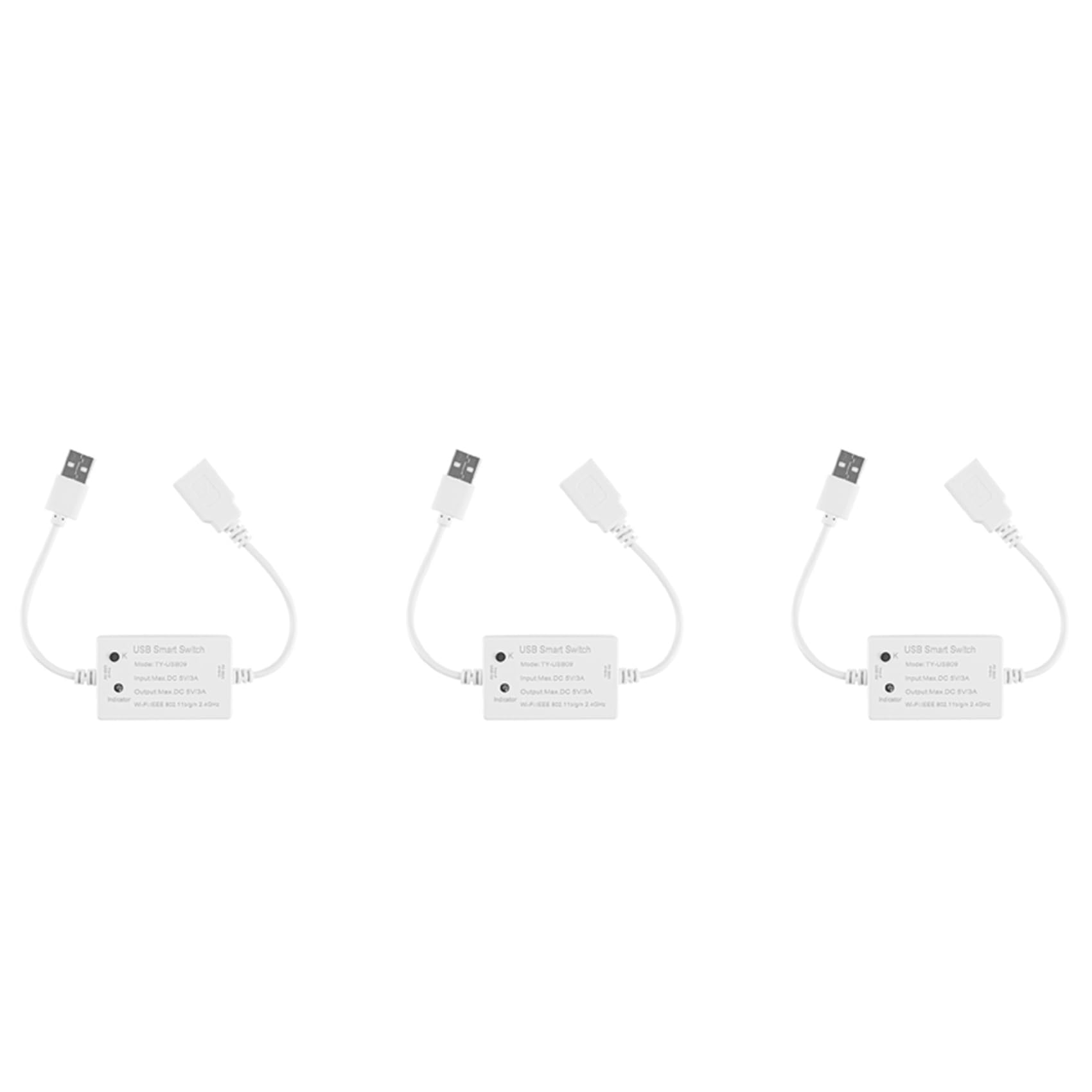 Qarmijaer 3X Tuya USB Smart Switch WiFi Controller Universal Breaker Timer Smart Life for USB Appliances for Home