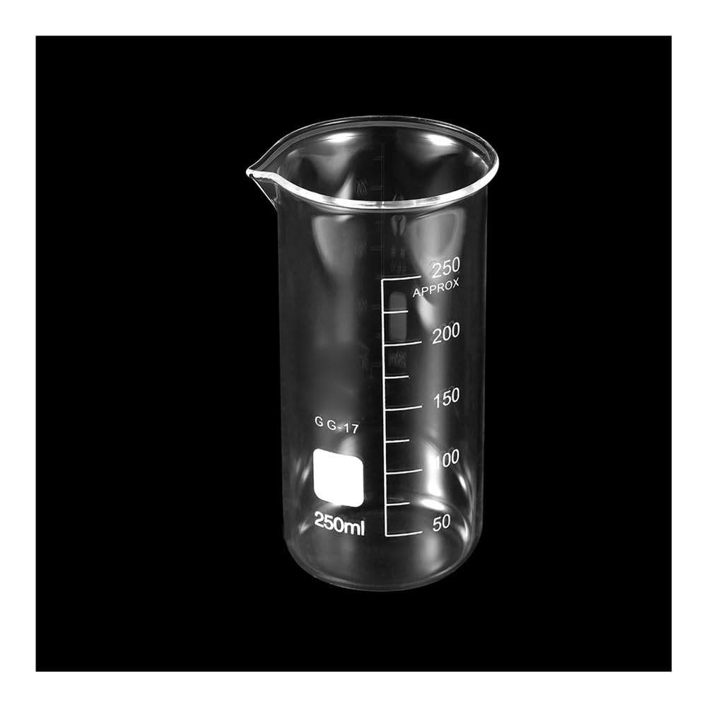 Zestaw 2 lub 3 zlewek laboratoryjnych z miarką z wylewką, 5-500 ml (3 szt. o dużej pojemności 250 ml)