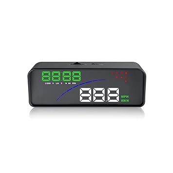 VOUVOU Car P9 HUD Head Up Display OBD Smart Digital Meter 2 Display Way Over Speed Warning Alarm Water Temperature Voltage Compatible with OBDII EOBD System Model Cars