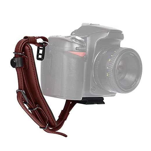 LYNCA Universal Camera Wrist Hand Strap,Adjustable Leather Camera Hand Grip Strap,Photographers Camera Wristband for DSLR and Mirrorless(Brown)