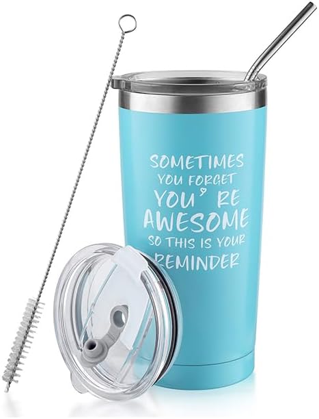 Sivaphe Inspirational Gifts for Men or Women- Stainless Steel Coffee Mug/Tumbler– “Sometimes You Forget You’re Awesome” Gift Idea for Birthday, Coworker, Thank you, Motivational, Best Friend