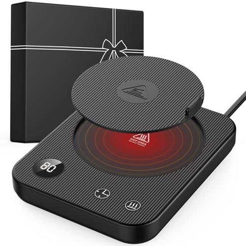 Tassenwärmer, Kaffeetassenwärmer mit 3 Temperatureinstellungen, Kassen Wärmer mit 2-12-Stunden-Timer, Elektrischer Tassenwärmer mit automatischer Abschaltung, kaffeetassenwärmer mit LED-Digitalanzeige