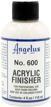 Angelus No. 600 Acrylic Leather Finisher – Flexible Clear Coat for Leather Shoes, Bags, Jackets & Accessories, High Shine Finish for Leather Craft & Restoration. No. 600-4 fl oz