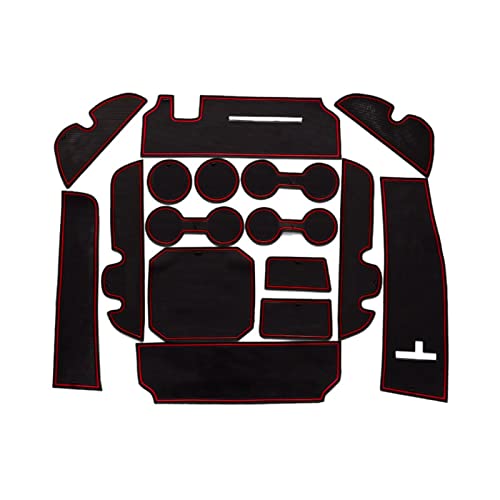 Pad tapis anti-sale rouge pour porte rainure de voiture 2015-2019