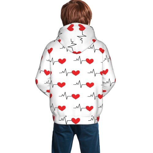 Heartbeat Symbol Kid Hoodies Boys Sweatshirts Girls Pullover with Pocket4