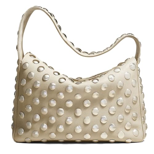 Image of Studded Handbag for Women - Black Punk Shoulder Bag 90s 2000s Vegan Fall Fashion Trendy Purse