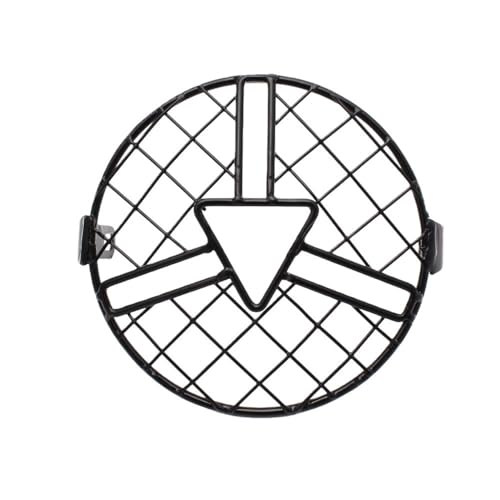 Grille phare couvercle de protection phare moto universel noir en métal pour style cafe racer