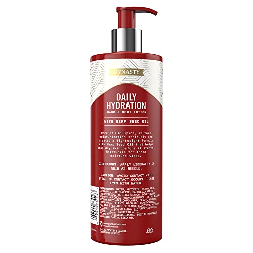 Old Spice Daily Hydration Hand & Body Lotion For Men, With Hemp Seed Oil, 16.0 Fl Oz, Pack Of 4 (Packaging May Vary) #TOP1