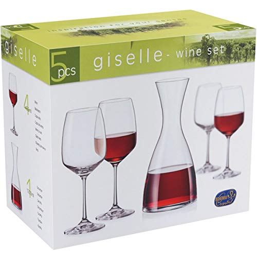 Giselle Jg Decanter/taça 1, 2l/455ml Cristalin Transp 5pcs Cl Bohemia Único