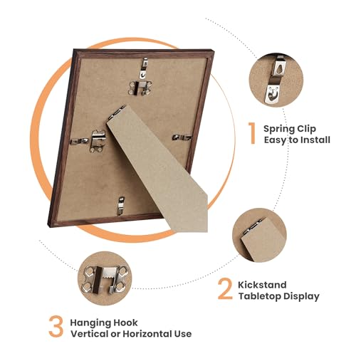 Image of upsimples Picture Frames set of 19, Including 8x10, 5x7, 4x6 Brown Frame