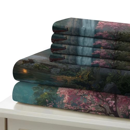 Parure de lit tie-dye abstrait housse de couette imprimé 3D microfibre ultra douce King - 7