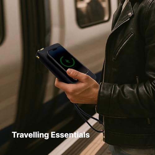 RFID Blocking Wallet for Women, Slim Wallet for Women with Wireless Charging & Built-in Power Bank,Travel Wallet – A Brilliant Gift Choice, Vegan Leather Clutch Wallet with Zip, Hand Strap3