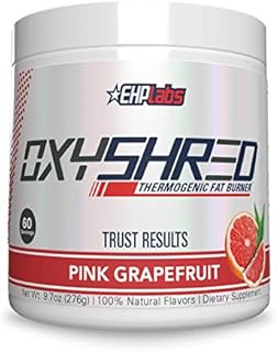 EHPlabs OxyShred Thermogenic Pre Workout Powder & Shredding Supplement - Clinically Proven Preworkout Powder with L Glutamine & Acetyl L Carnitine, Energy Boost Drink - Pink Grapefruit, 60 Servings