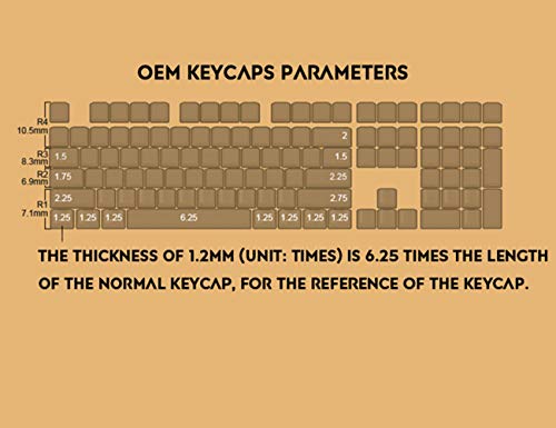 Sunzit Keycaps, 87 Keys PBT Keycap Tastiera Meccanico Top inciso Keycaps per Cherry MX Tastiera Meccanico Interruttore Chiave