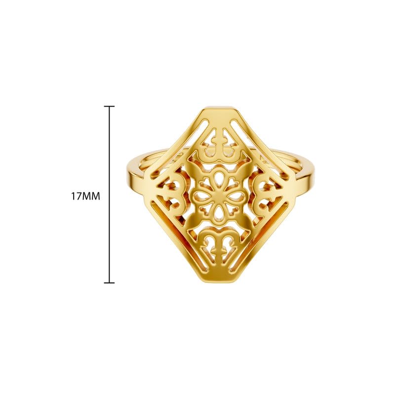 Image of KISNA 9KT / 14KT / 18KT Petra Bloom Yellow Gold Ring For Women | S14