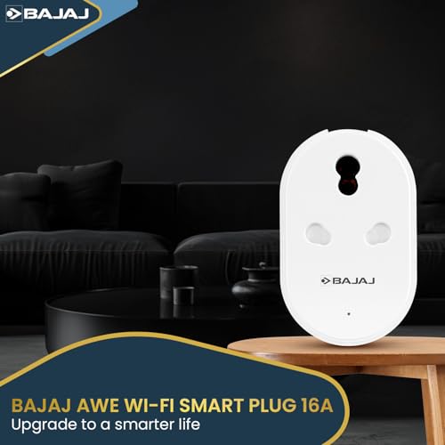 Bajaj AWE Wi-Fi Smart Plug 16A | 2 Star Rated | Energy Efficient | Over Charge Protection | Energy Consumption Monitoring & User Friendly | 6 Months Warranty (Pack Of 1, White) view 2