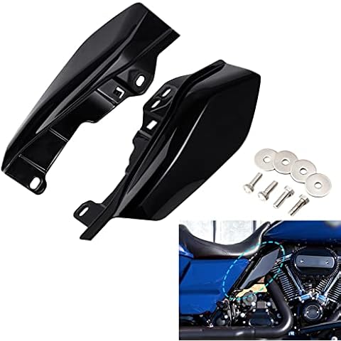 Gloss Black Mid Frame Air Deflector, Heat Shield Deflector Compatible for Harley Davidson Touring 2009-2024 Road Glide Street Glid Road King (Black) Cover