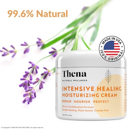 Thena 25-in-1 Intensive Healing Moisturizing Cream - Multi-Purpose Nutritive & Nourishing Moisturizer for Sensitive Dry Itchy Skin, Soothing Natural Relief Ointment Hands Body Scalp