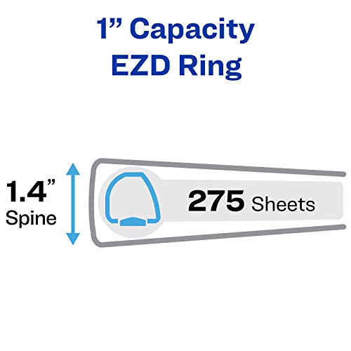 Image of Avery Heavy-Duty View Binder, 1 inch EZD One Touch Rings, 275-Sheet Capacity, DuraHinge, 12 Black Binders (79699)