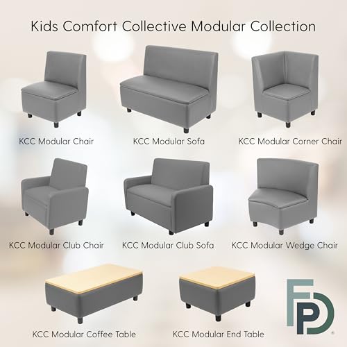 Image of FDP Kid Comfort Collective Modular Corner Armless Chair - Blue