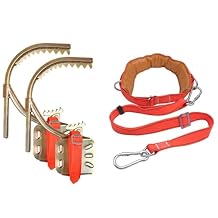 Adjustable Pole Climbing Shoes, Portable 1 Pair Electrician Foot Buckle/Tree Climbing Spikes Set, Lineman Climbers - Load 350lbs