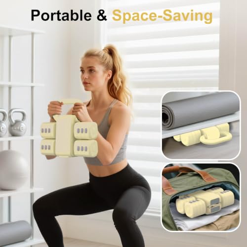Image of 2-in-1 Adjustable Dumbbell Set, 4-Level Weights for Women